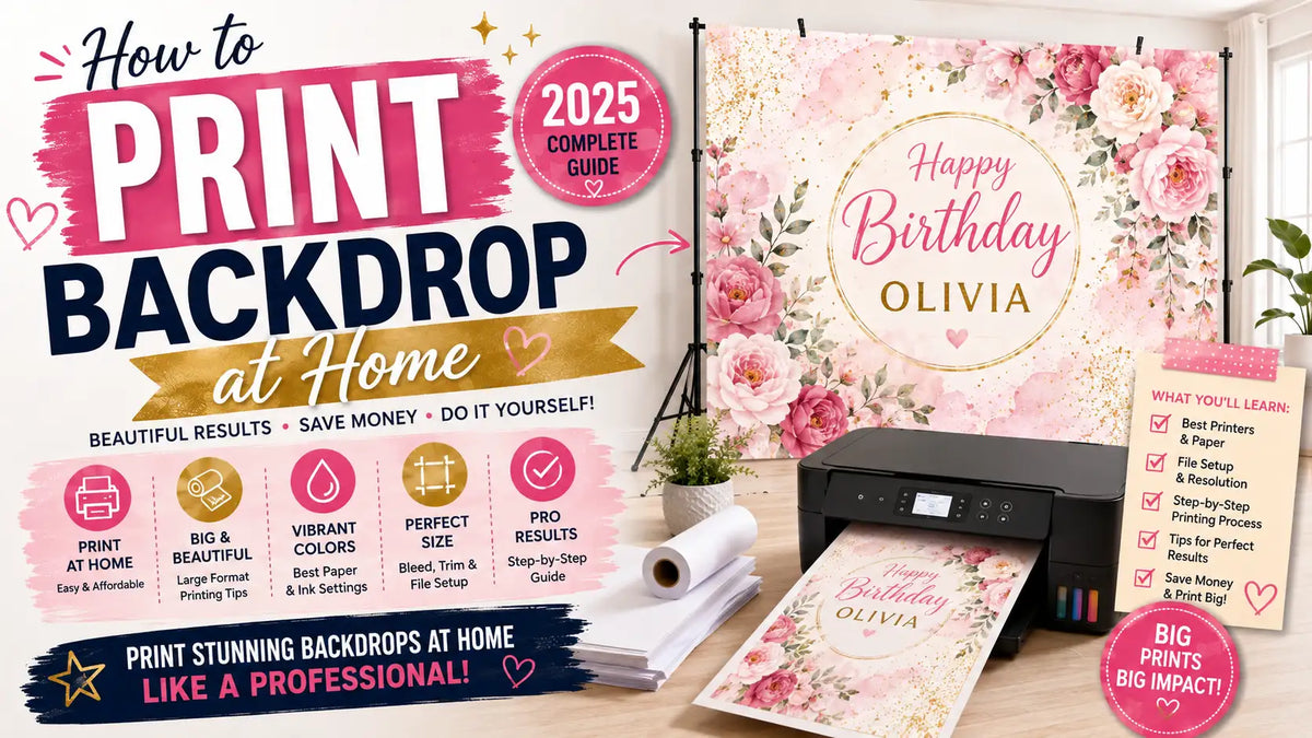 Professional printing setup for party backdrops