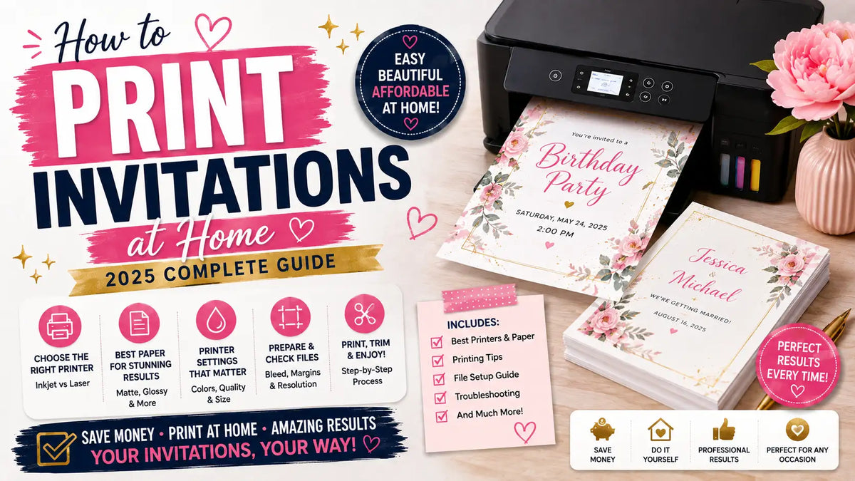 Printed invitations and tools on desk