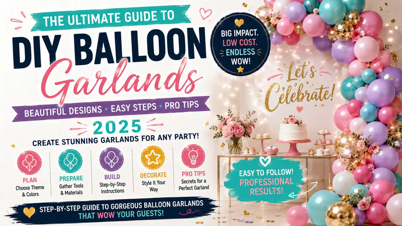 Organic balloon garland on a round backdrop