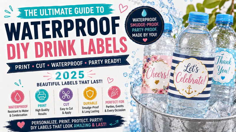 Waterproof water bottle labels in an ice bucket