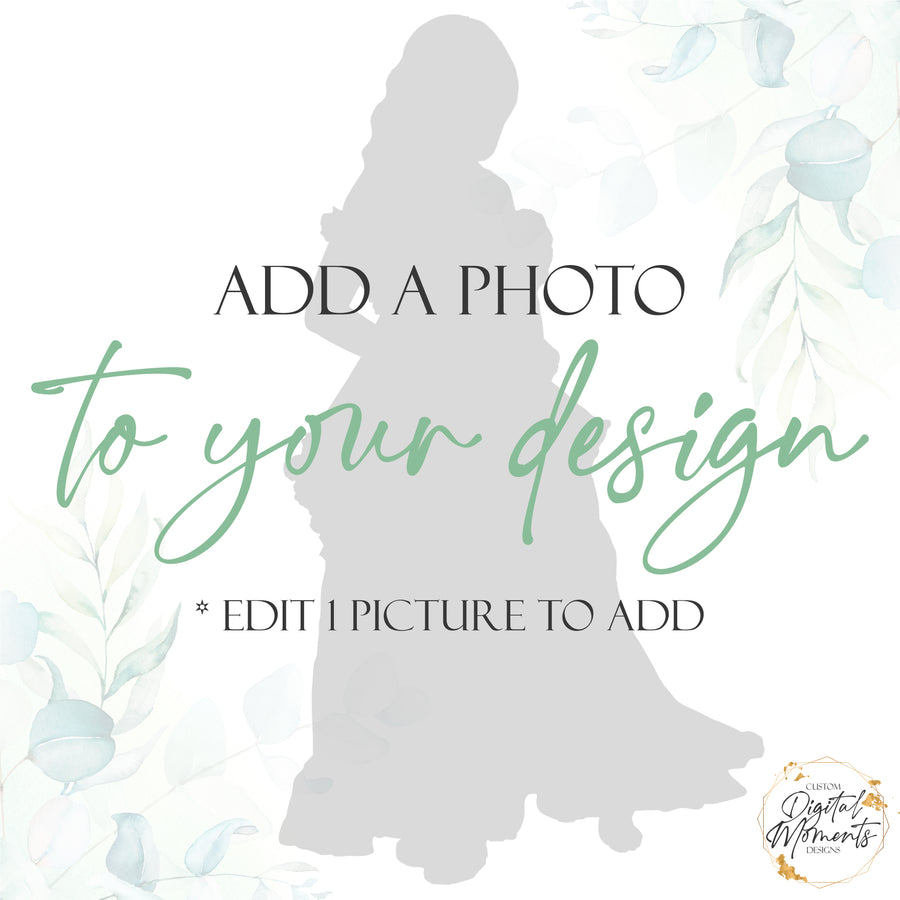 Edit 1 picture to add on your design | Custom Digital Download for Kids Party or Event
