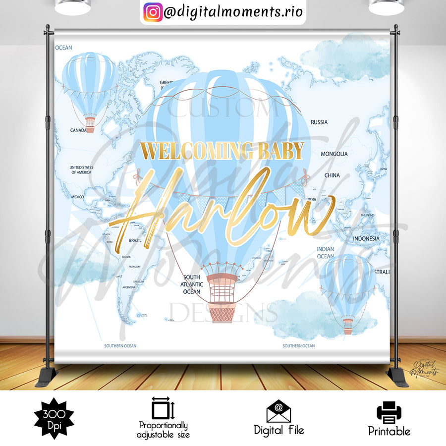 Adventure Awaits 8x8 Custom Backdrop Design, Digital file only | Custom Digital Download for Kids Party or Event