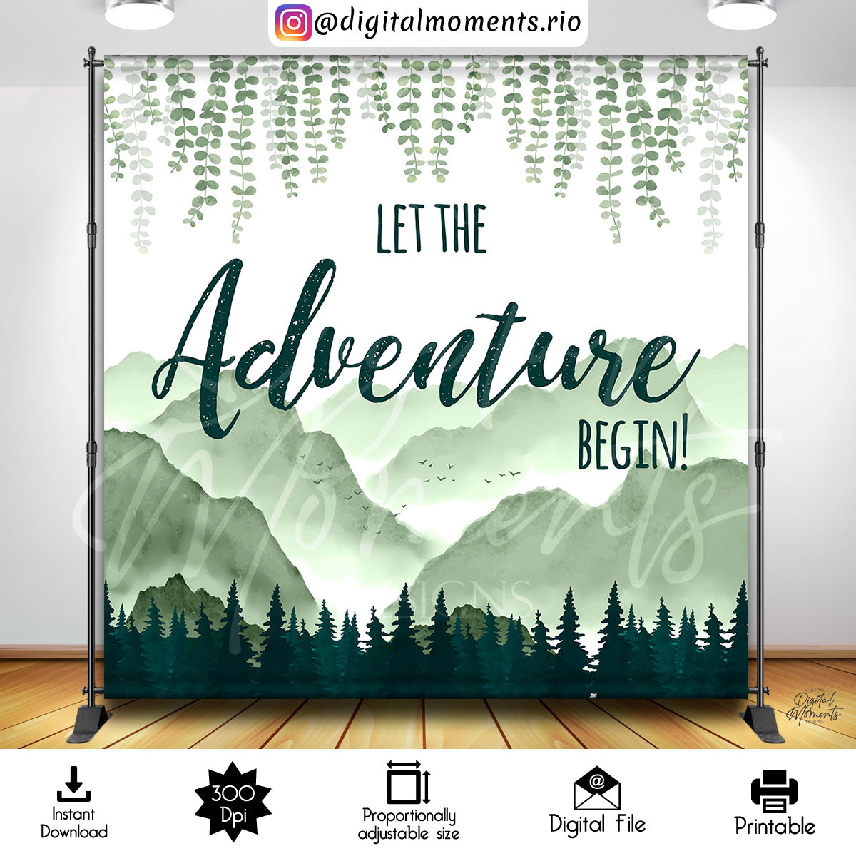 Action Adventure Backdrop Let the Adventure Begin 8x8 Digital Backdrop Design, Instant Download ...