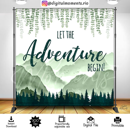 Let the Adventure Begin 8x8 Digital Backdrop Design, Instant Download