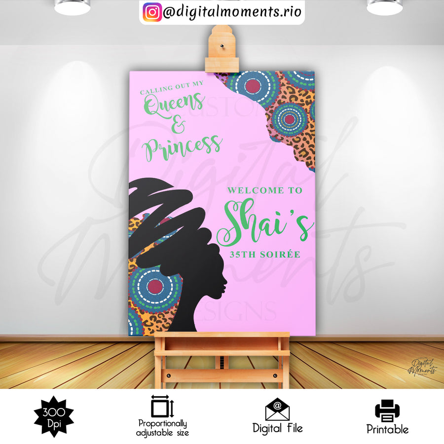 African 24x36 Welcome Sign Custom Design, Digital file only | Custom Digital Download for Kids Party or Event