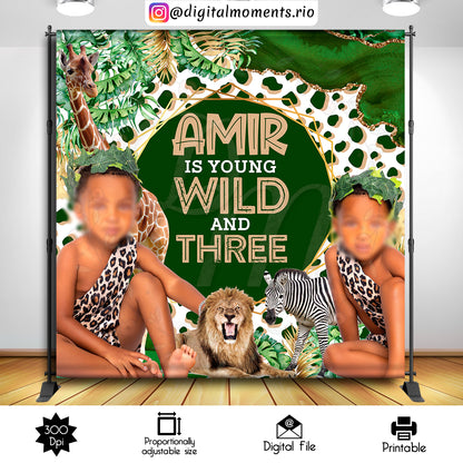 Safari 8x8 Custom Backdrop with 2 pictures, Digital file only | Digital Download for Events
