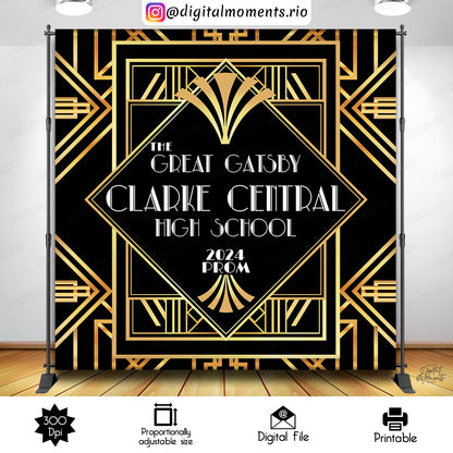 Great Gatsby 8x8 Custom Backdrop, Custom Digital File | Digital Download for Events