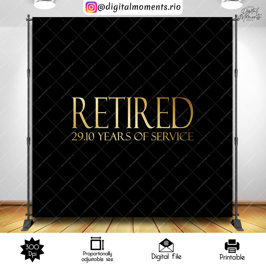 Retirement 8x8 Custom Backdrop, Digital file only | Custom Digital Download for Retirement Event
