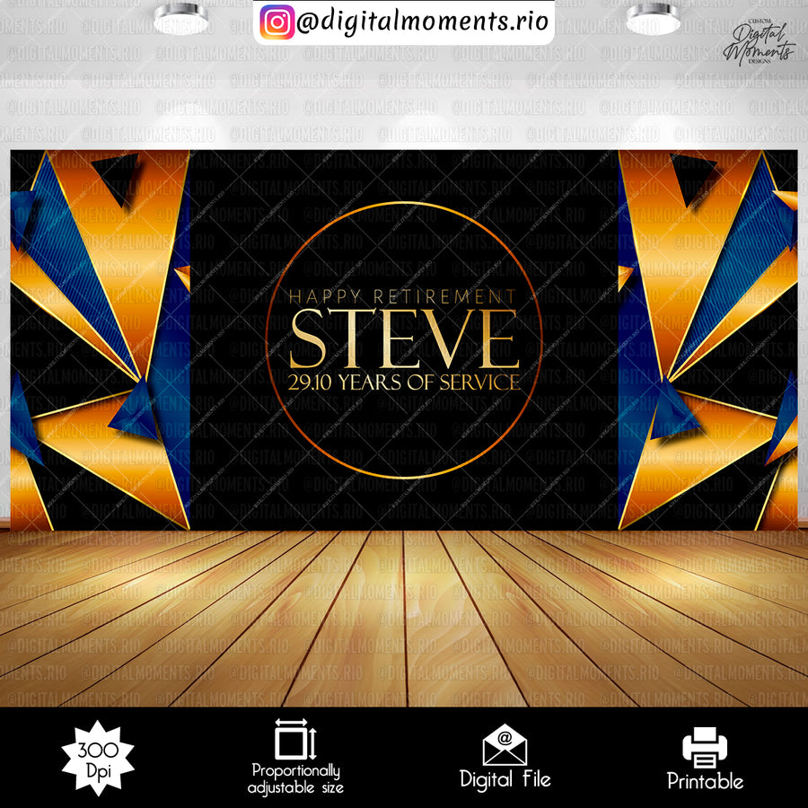 Retirement 8x8 Custom Backdrop, Digital file only | Custom Digital Download for Retirement Event