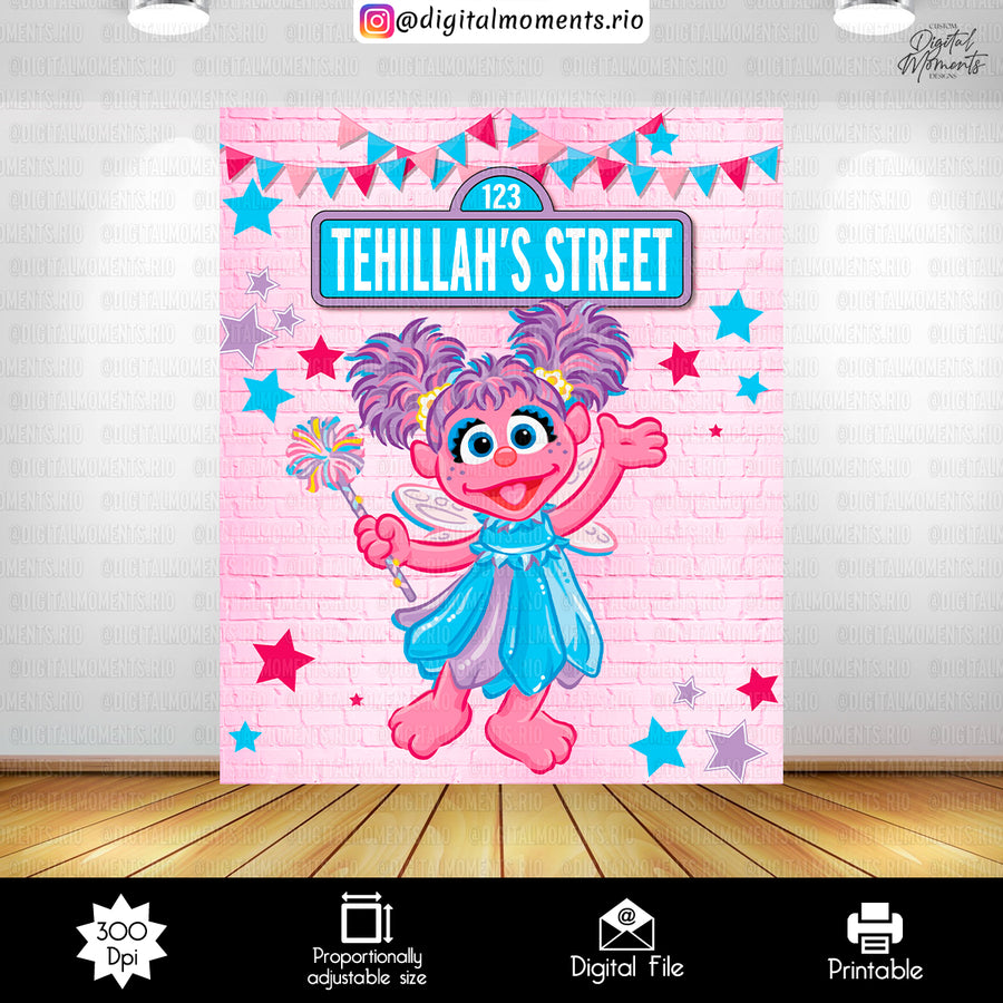 Sesame Street Abby Cadabby 5x6 Custom Backdrop, Digital File Only | Custom Digital Download for Kids Party or Event