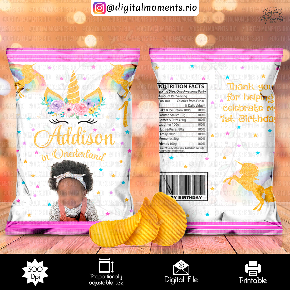 Addison Chip Bag, events, custom, unicorn, bag, design, chip