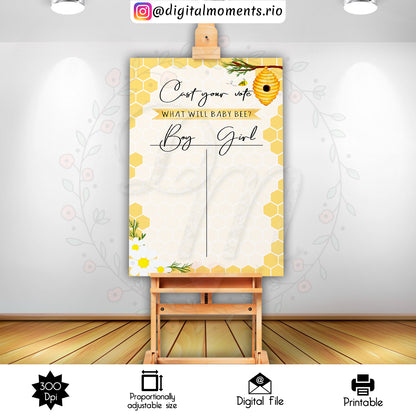 Baby Bee 24x36 Welcome Sign Custom Design, Digital file only | Digital Download for Events