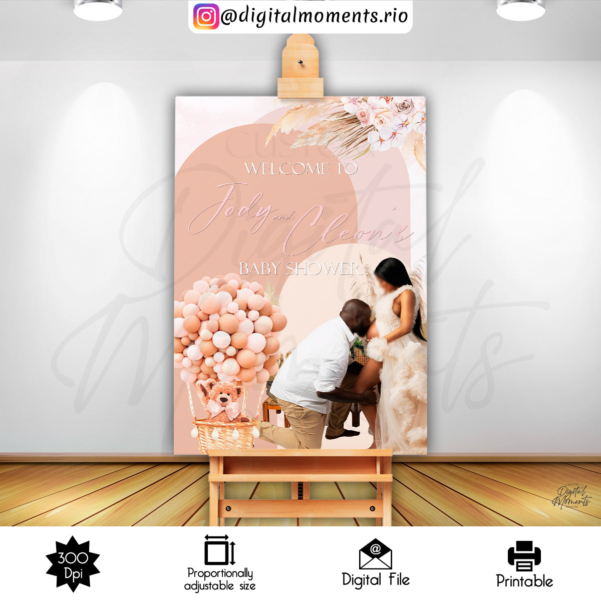 Pink Winter Wonderland 4x7 Panel Diseño personalizado con imagen, solo archivo digital
