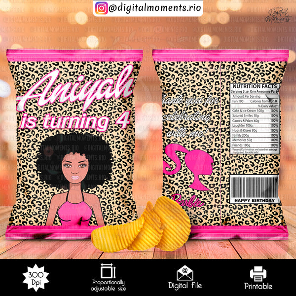 Barbie Custom Chip Bag Design - Digital File | Digital Download for Events for Events. arts, bag, barbie, celebration, chip, custom, design,…