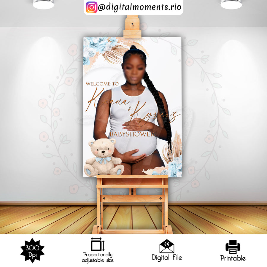 Teddy Bear 24x36 Welcome Sign Custom Design, Digital file only | Custom Digital Download for Kids Party or Event