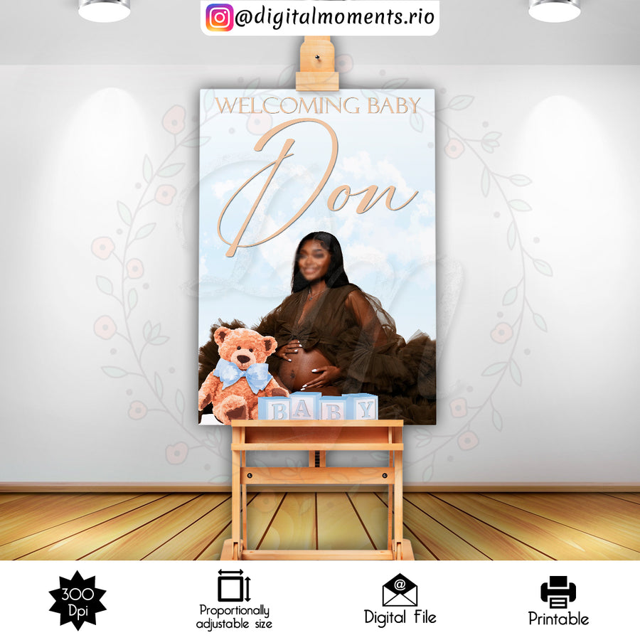 Teddy Bear 24x36 Welcome Sign Custom Design, Digital file only | Custom Digital Download for Kids Party or Event