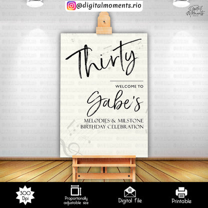 Beige Gabe 24x36, events, welcome, custom, 24x36, sign, thirty, design