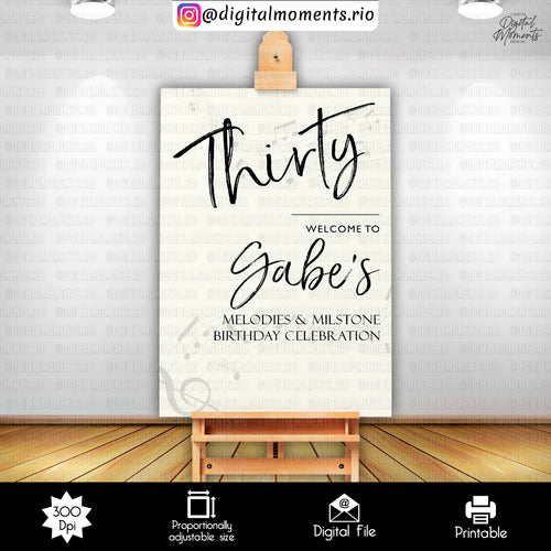 Beige Gabe 24x36, events, welcome, custom, 24x36, sign, thirty, design