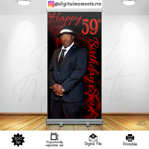 Black Red Spud 4x8, events, custom, 50th, panel, birthday, 4x8, design