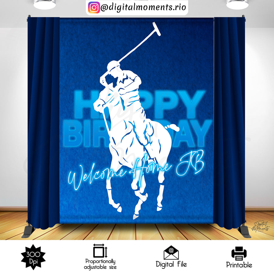 Polo 6x8 Custom Backdrop, Digital file only | Custom Digital Download for Kids Party or Event