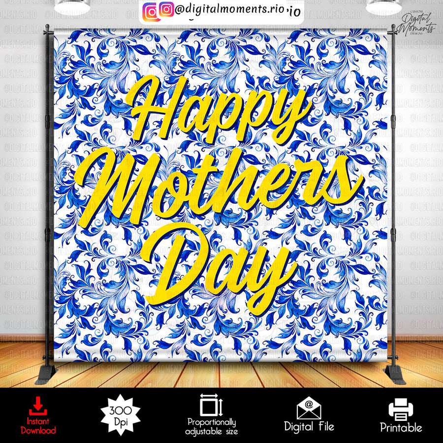 Mothers Day 8x8 Digital Backdrop Design, Instant Download | Custom Digital Download for Kids Party or Event