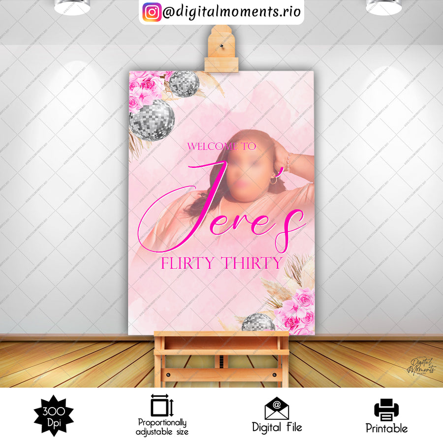 Disco 24x36 Welcome Sign Custom Design, Digital file only | Custom Digital Download for Kids Party or Event