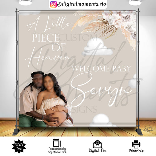 A Little Piece of Heaven 8x8 Custom Backdrop with picture, Digital file only