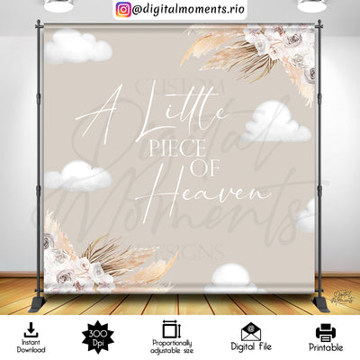 A Little Piece of Heaven - Backdrop - Birthday - Instant Download