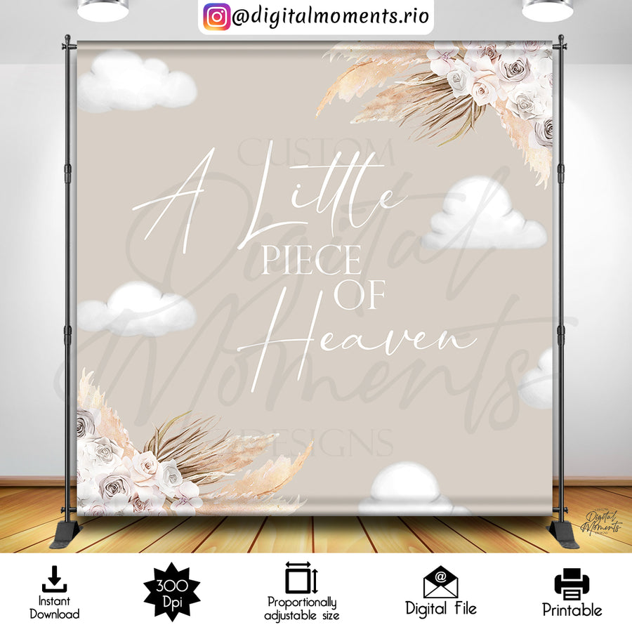 A Little Piece of Heaven 8x8 Digital Backdrop Design, Instant Download | Custom Digital Download for Kids Party or Event