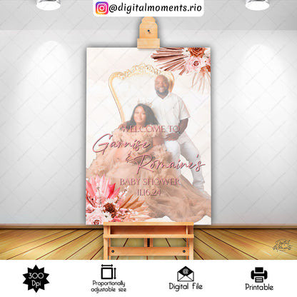 Boho Floral 24x36 Welcome Sign Custom Design, Digital file only | Digital Download for Events