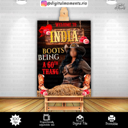 Boots Bling 24x36, bling, events, welcome, custom, 24x36, sign, , boots, design