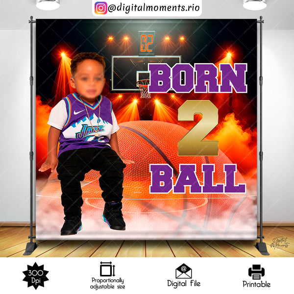 Born 2 Ball 8x8 Custom Backdrop with picture, Custom Digital File | Digital Download for Events for Events. 2, 8x8, arts, backdrop, backdrop…
