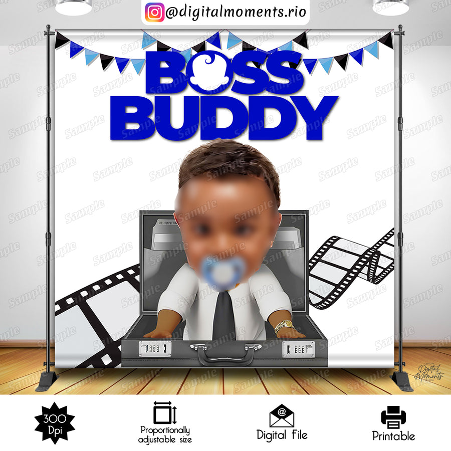 Boss Baby 8x8 Birthday Custom Backdrop with picture, Digital file only | Custom Digital Download for Kids Party