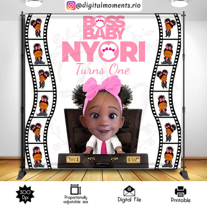 Girl Boss Baby 8x8 Custom backdrop with picture, Custom Digital File | Digital Download for Events for Events