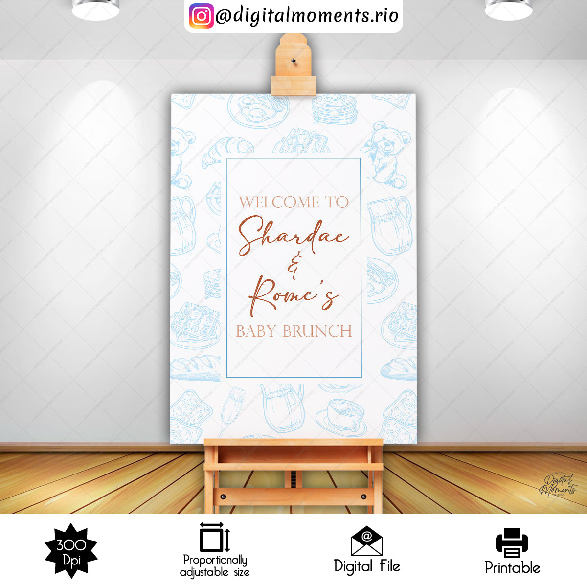 Brunch 24x36 Welcome Sign Custom Design, Digital file only | Digital Download for Events
