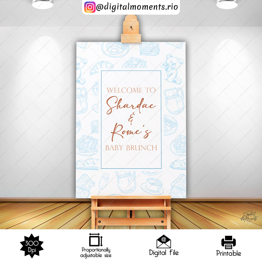 Brunch 24x36 Welcome Sign Custom Design, Digital file only | Custom Digital Download for Kids Party or Event