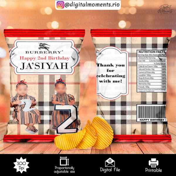 Burberry Custom Chip Bag Design - Digital File | Digital Download for Events for Events. arts, bag, burberry, celebration, chip, custom, des…