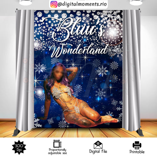 Winter Wonderland 6x8 Custom Backdrop with 2 pictures, Digital file only