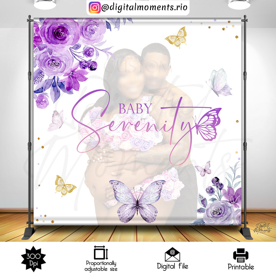 Buttlerflies 8x8 Custom Backdrop with 1 picture, Digital file only | Custom Digital Download for Kids Party or Event
