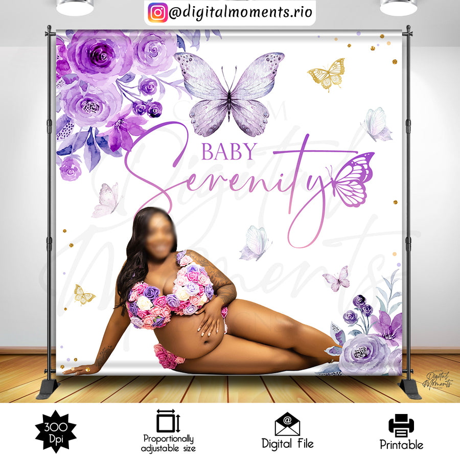 Buttlerflies 8x8 Custom Backdrop with 1 picture, Digital file only | Custom Digital Download for Kids Party or Event
