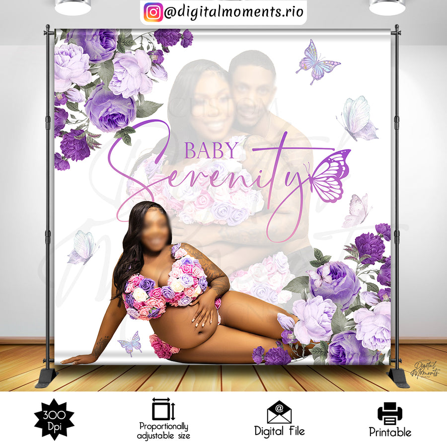 Buttlerflies 8x8 Custom Backdrop with 2 pictures, Digital file only | Custom Digital Download for Kids Party or Event