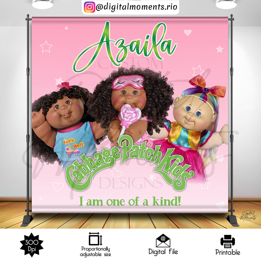 Cabbage Patch Birthday 8x8 Custom Backdrop, Digital file only | Custom Digital Download for Kids Party or Event