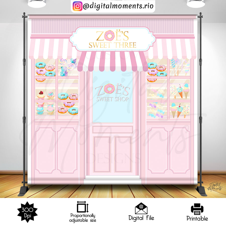 Candy Store 8x8 Custom Backdrop, Digital file only | Custom Digital Download for Kids Party or Event