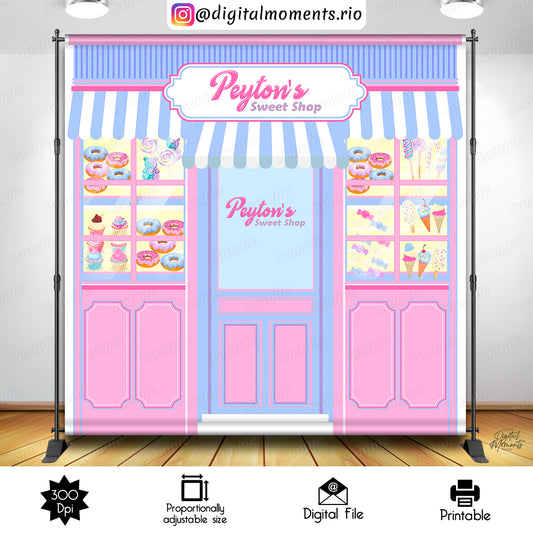 Candy Shop 8x8 Diseño de fondo personalizado, solo archivo digital