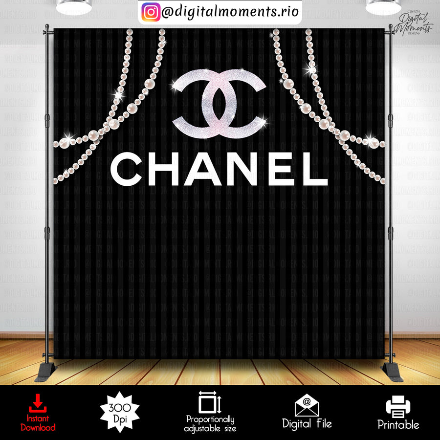 Chanel 8x8 Digital Backdrop Design, Instant Download | Custom Digital Download for Kids Party or Event