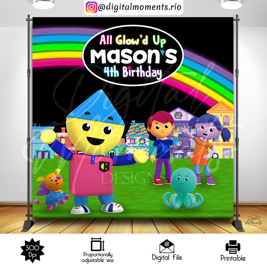 Charlie's Colorform City 8x8 Custom Backdrop, Digital file only | Custom Digital Download for Kids Party or Event