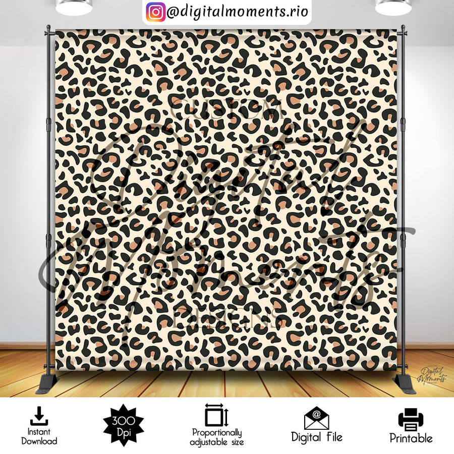 Cheetah Print 8x8 Digital Backdrop Design, Instant Download | Custom Digital Download for Kids Party or Event