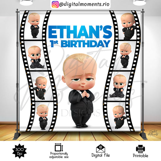 El diseño de fondo personalizado Boss Baby 8x8, solo archivo digital