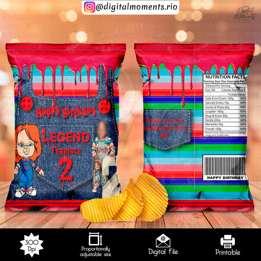 Chucky Custom Chip Bag Design - Digital File | Digital Do...