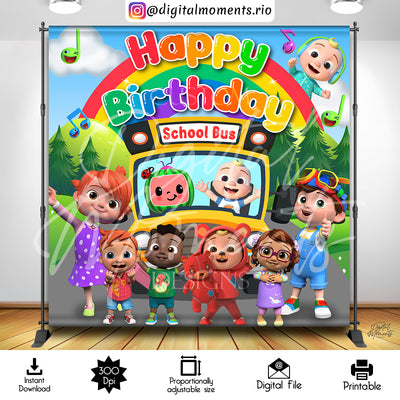 Cocomelon - Backdrop - Birthday - Instant Download